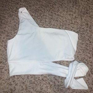 One shoulder ribbed  top